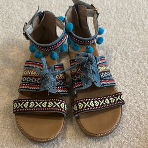 Colorful Kids Sandals with Blue Accents
